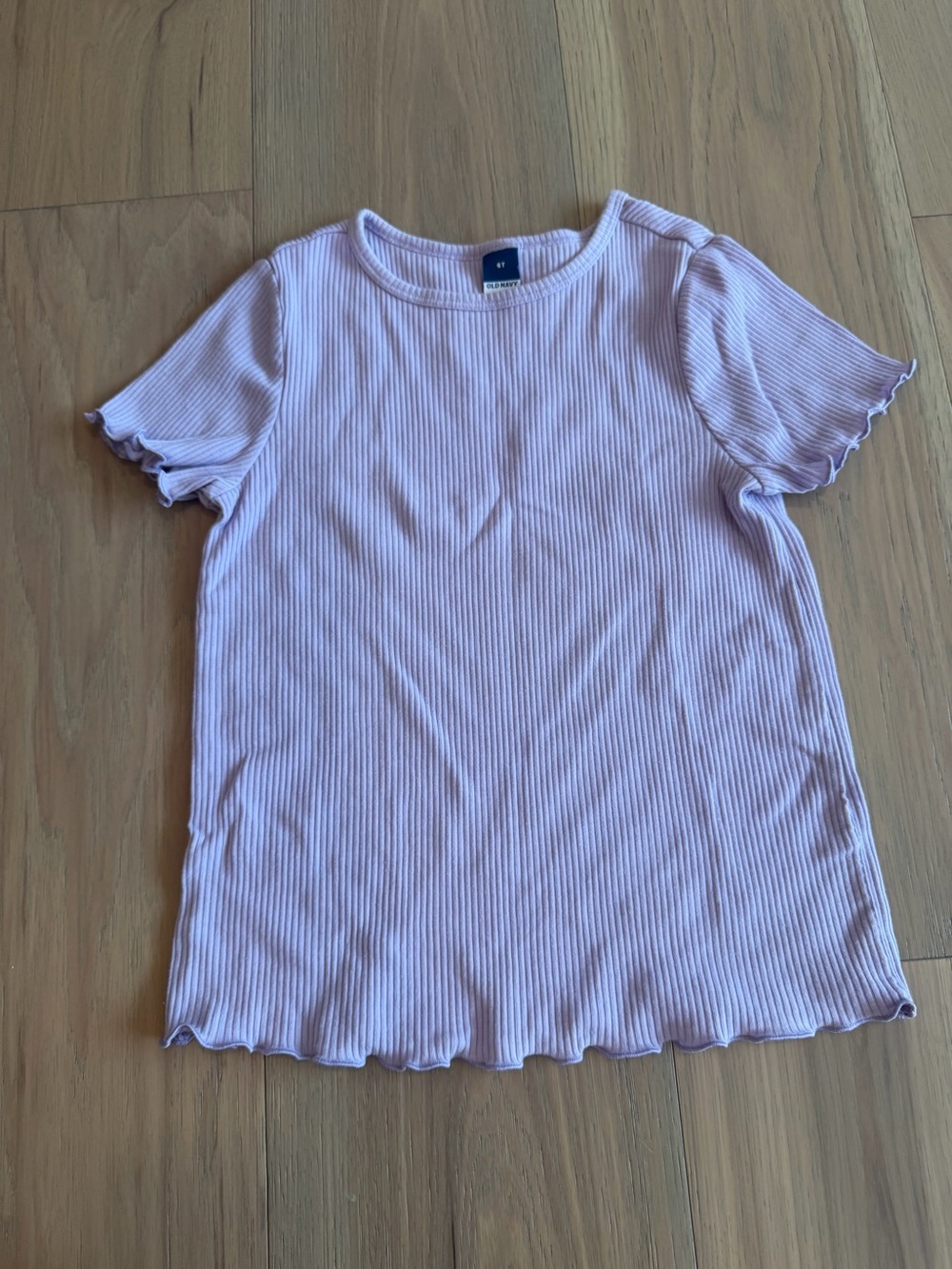 Old Navy Lilac Ribbed Short Sleeve Tee